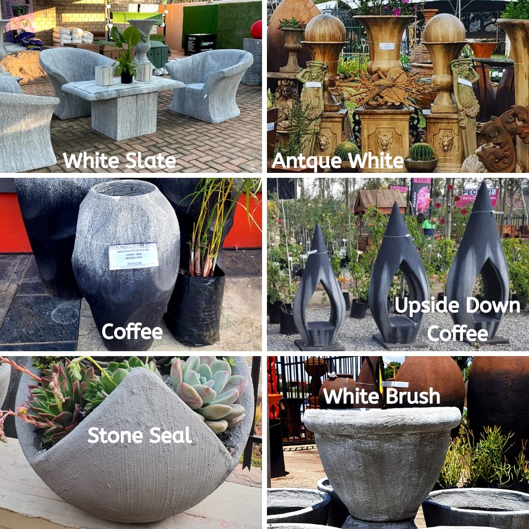 Hand planter set on pedestal