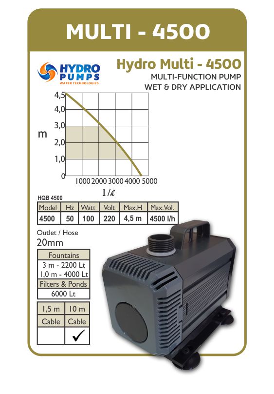Hydro pumps 4500L/h